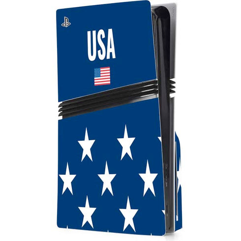 USA Flag Stars PS5 Pro Disk Console Skin